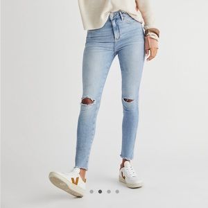 Free People Sweet Blue Raw High Rise Jeggings